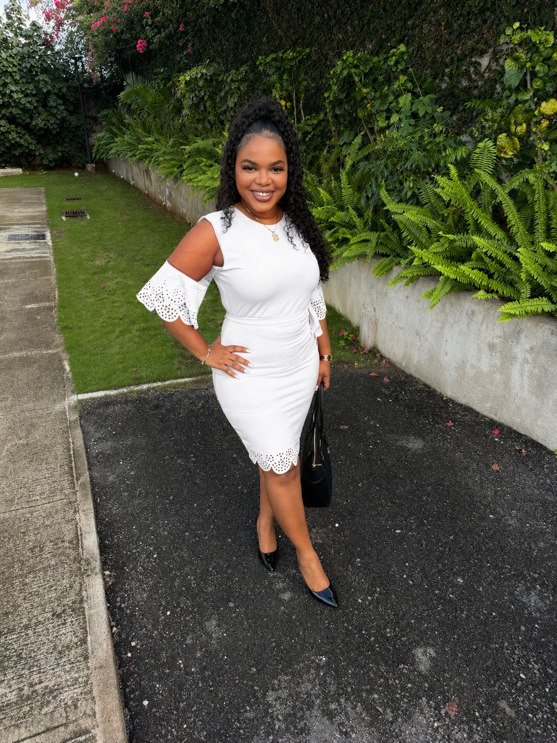 See me Sleeves Dress(white)