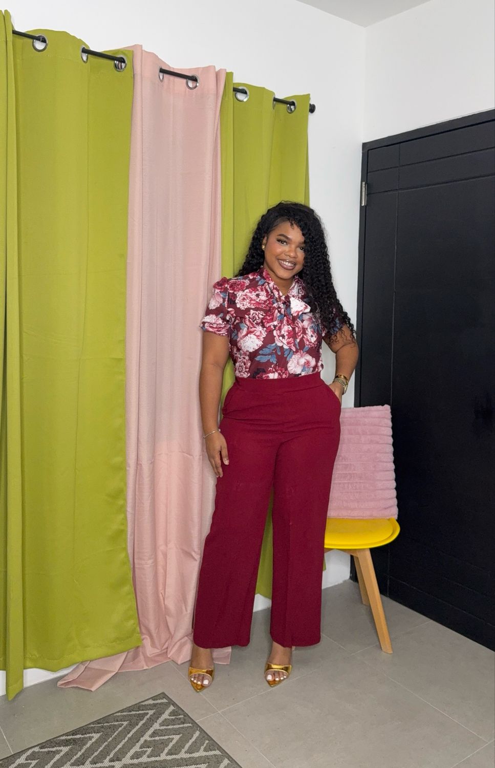 Miss Efficient Pants Set (burgundy)