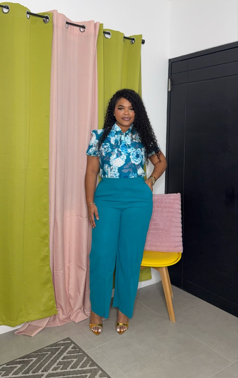 Miss Efficient Pants Set (turquoise)