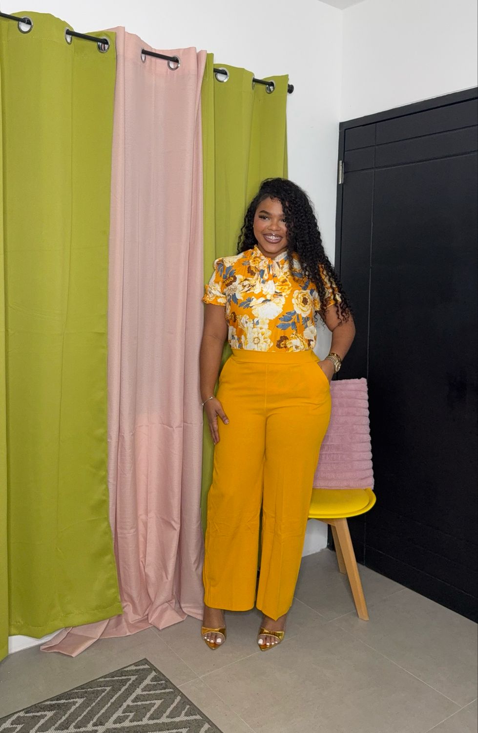 Miss Efficient Pants Set (Mustard)