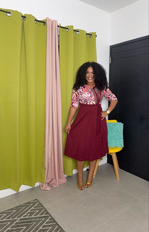 Print Across Chest (burgundy)