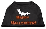 Happy Halloween Screen Print Shirts, Color: Black