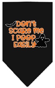 Don&#39;t Scare Me, Poops Easily Screen Print Bandana, Color: Black