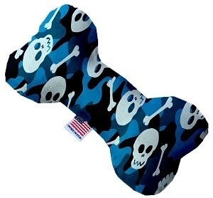 Blue Camo Skulls Bone Dog Toy