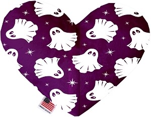 Ghosts on Purple Heart Dog Toy