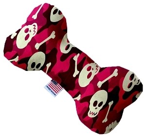 Pink Camo Skulls Bone Dog Toy