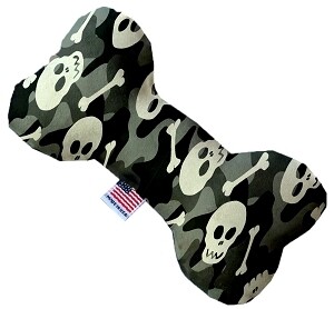 Gray Camo Skulls Bone Dog Toy