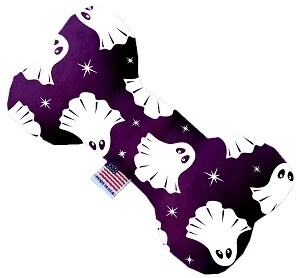 Ghosts on Purple Bone Dog Toy
