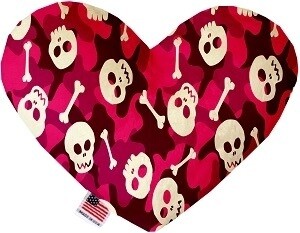 Pink Camo Skulls Heart Dog Toy