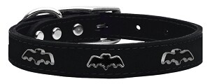 Bat Widget Genuine Leather Dog Collar