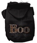 Boo Rhinestone Hoodies Cream, Color: Black