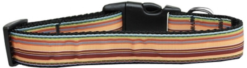 Autumn Stripes Nylon Dog Collar