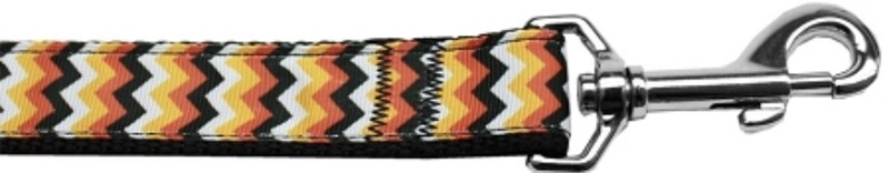 Pumpkin Chevrons Dog Leash