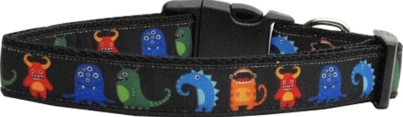 Black Monsters Nylon Dog Collar