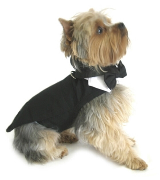 Wedding Tuxedo Black w/Tails, D-Ring and Bowtie Collar
