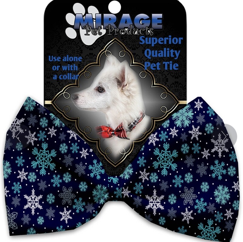 Snowflake Blues Pet Bow Tie