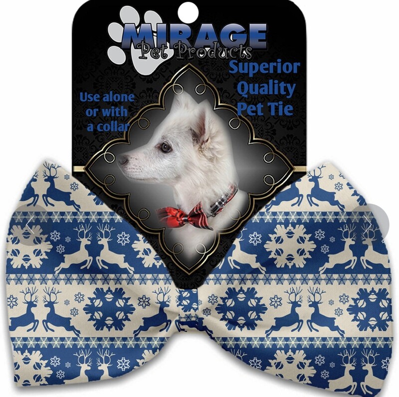 Blue Reindeer Pet Bow Tie