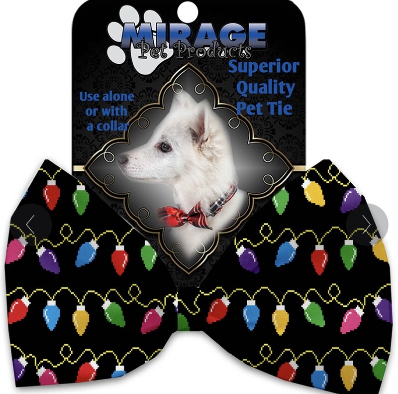 Digital Christmas Lights Pet Bow Tie