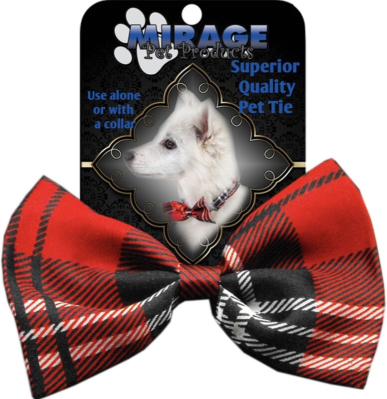 Dog Bow Tie Plaid Red