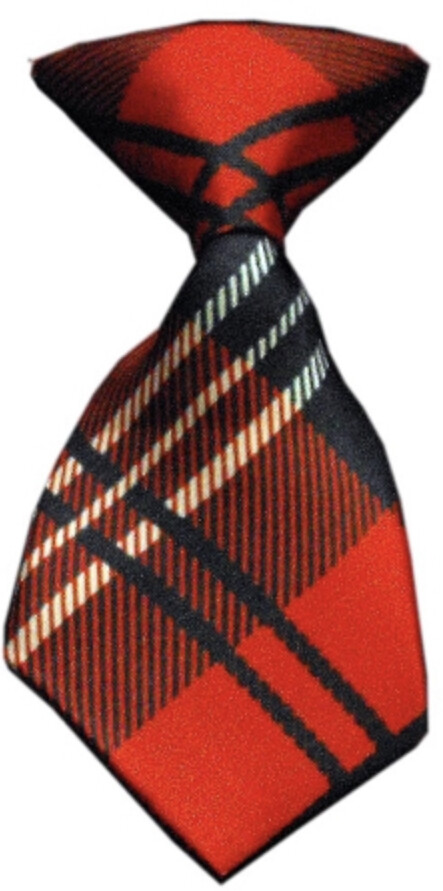 Dog Neck Tie Plaid Red