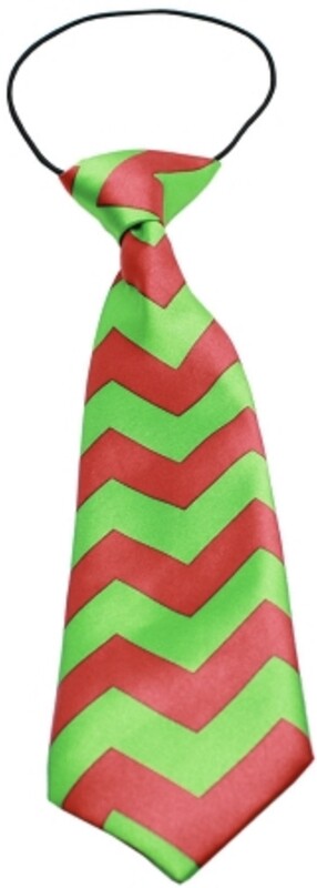 Christmas Chevron Big Dog Neck Tie