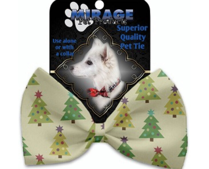 Cutesy Christmas Trees Pet Bow Tie