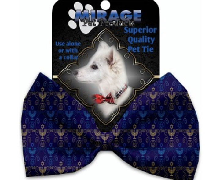 Menorah Madness Pet Bow Tie