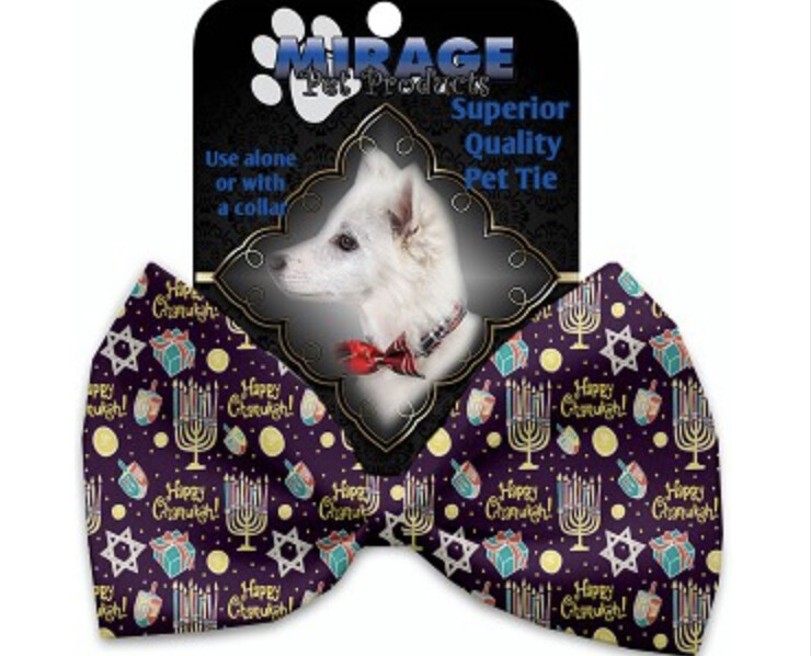 Happy Chanukah Pet Bow Tie