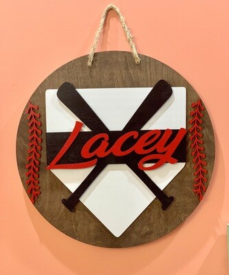 Baseball / Softball Theme Door Hanger