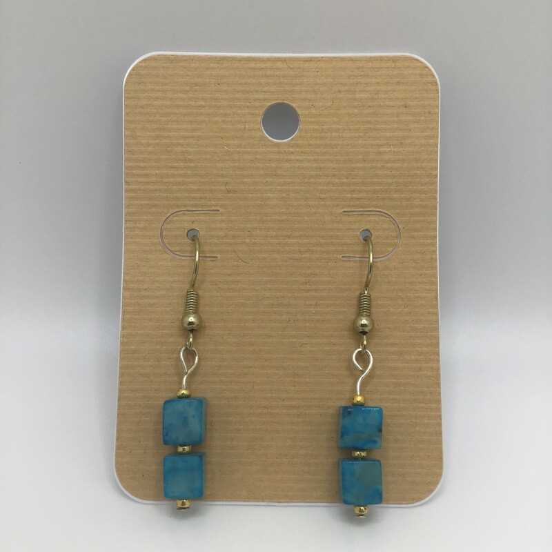Turquoise Cube Earrings