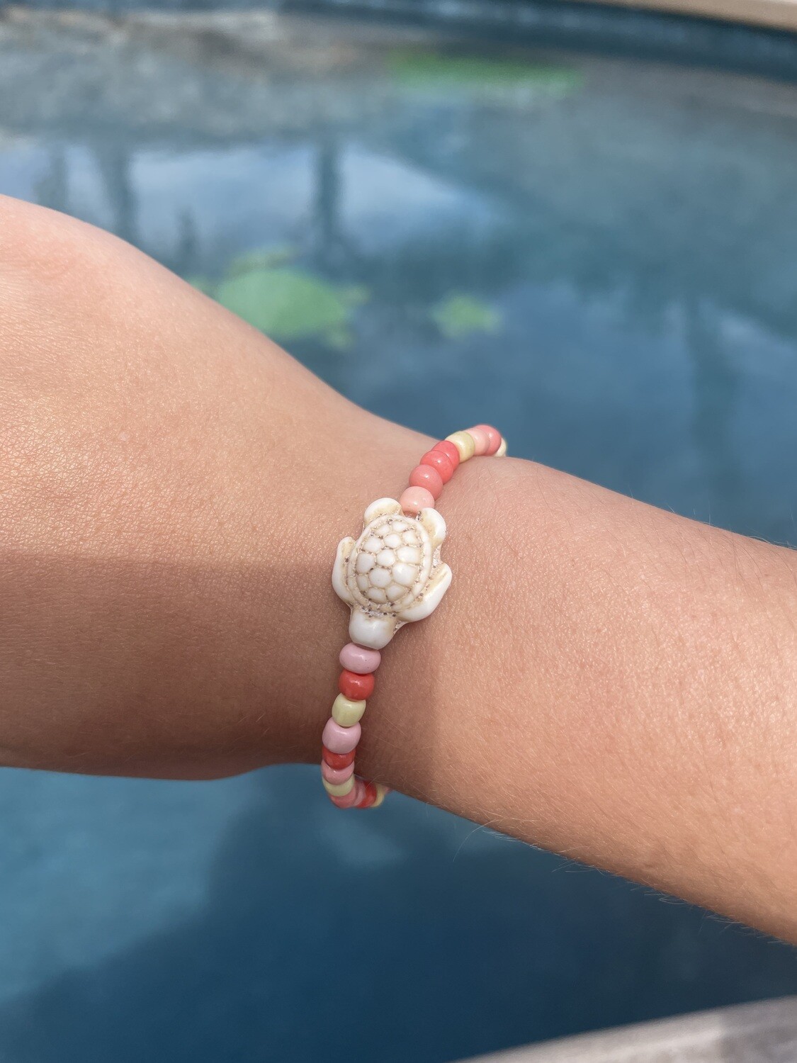 Coral Turtle Bracelet