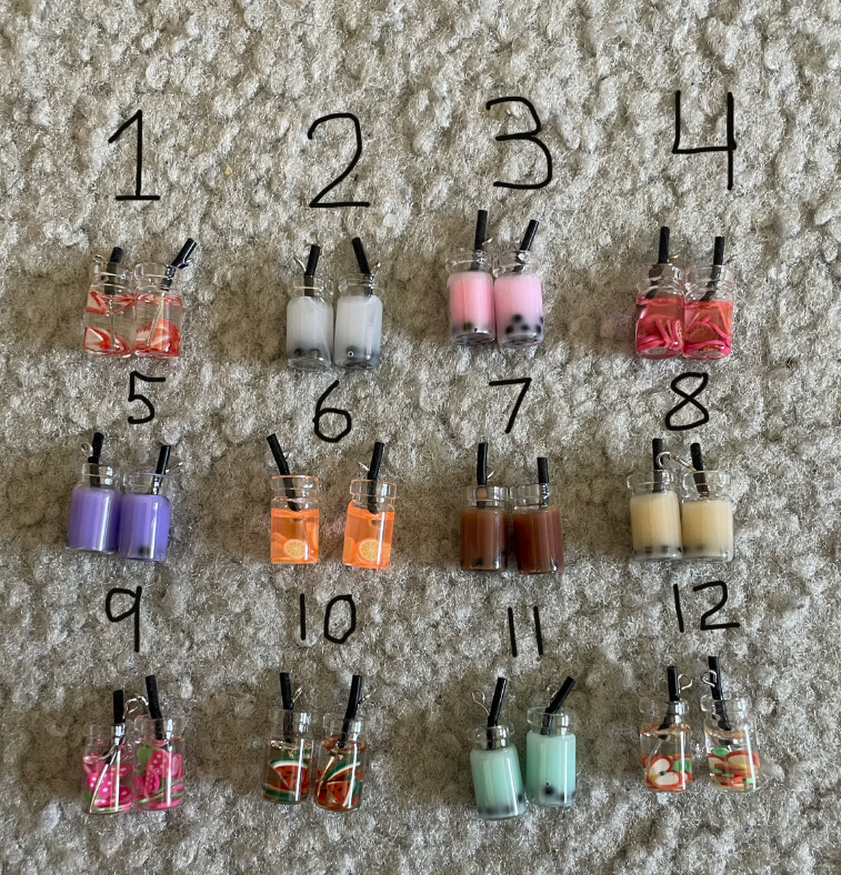 Mini Boba Fruit Earrings