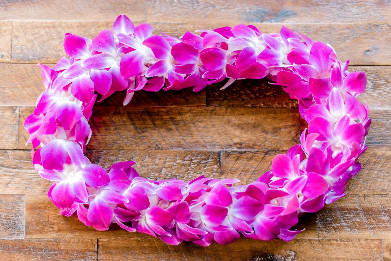 Fuchsia Dendrobium Orchid Lei