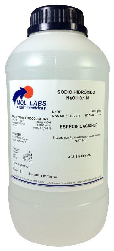 Hidróxido de Sodio 0.1 mol/l  MOL LABS