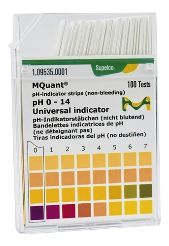 Tiras Papel Indicador De Ph Merck De 0-14 Caja X 100 Tiras