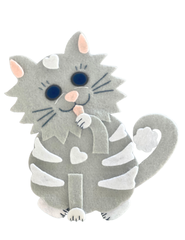 Kitten Gray and White Cat, no background, png file