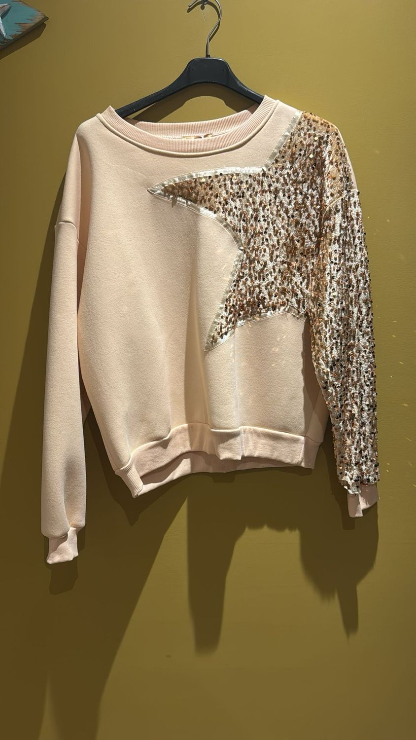 Star sweater beige