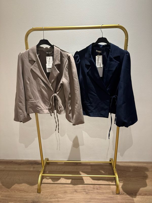 Ballon sleeve strik blazer