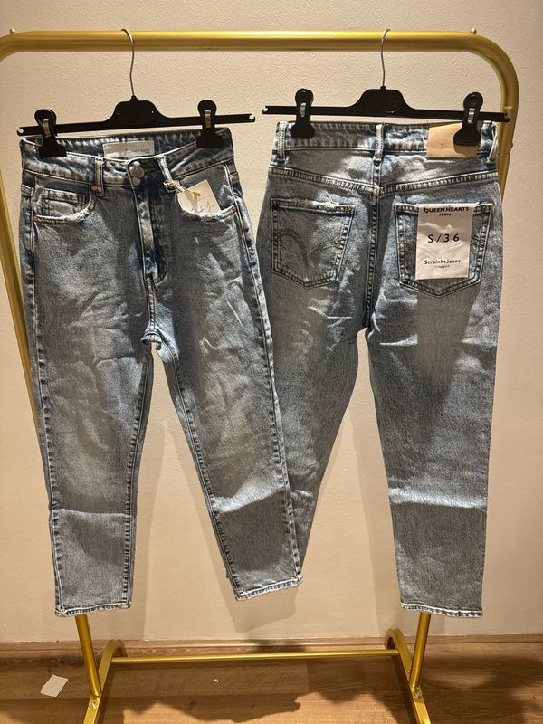 Queen hearts strainht cropped jeans