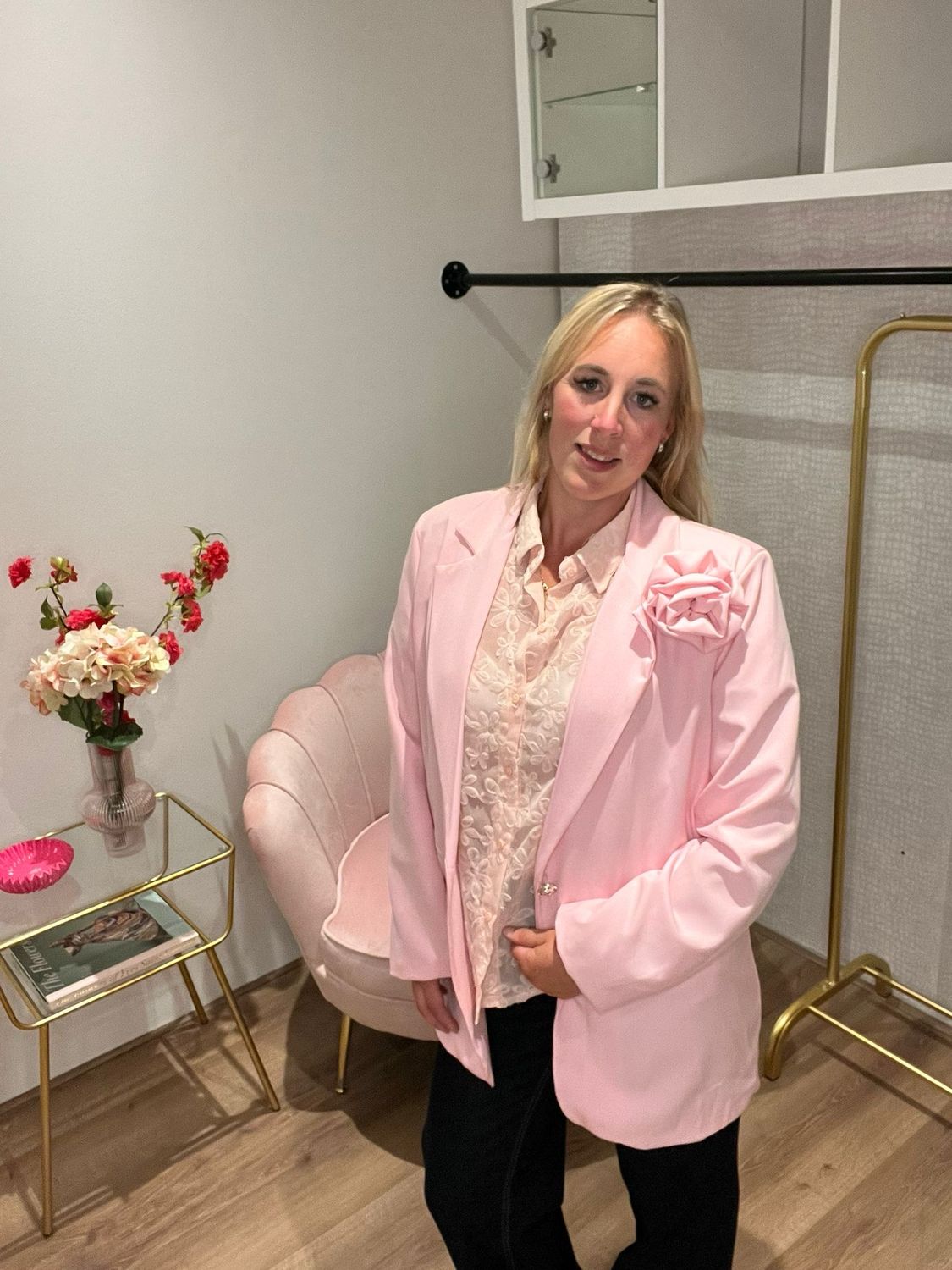 Oversized blazer roze