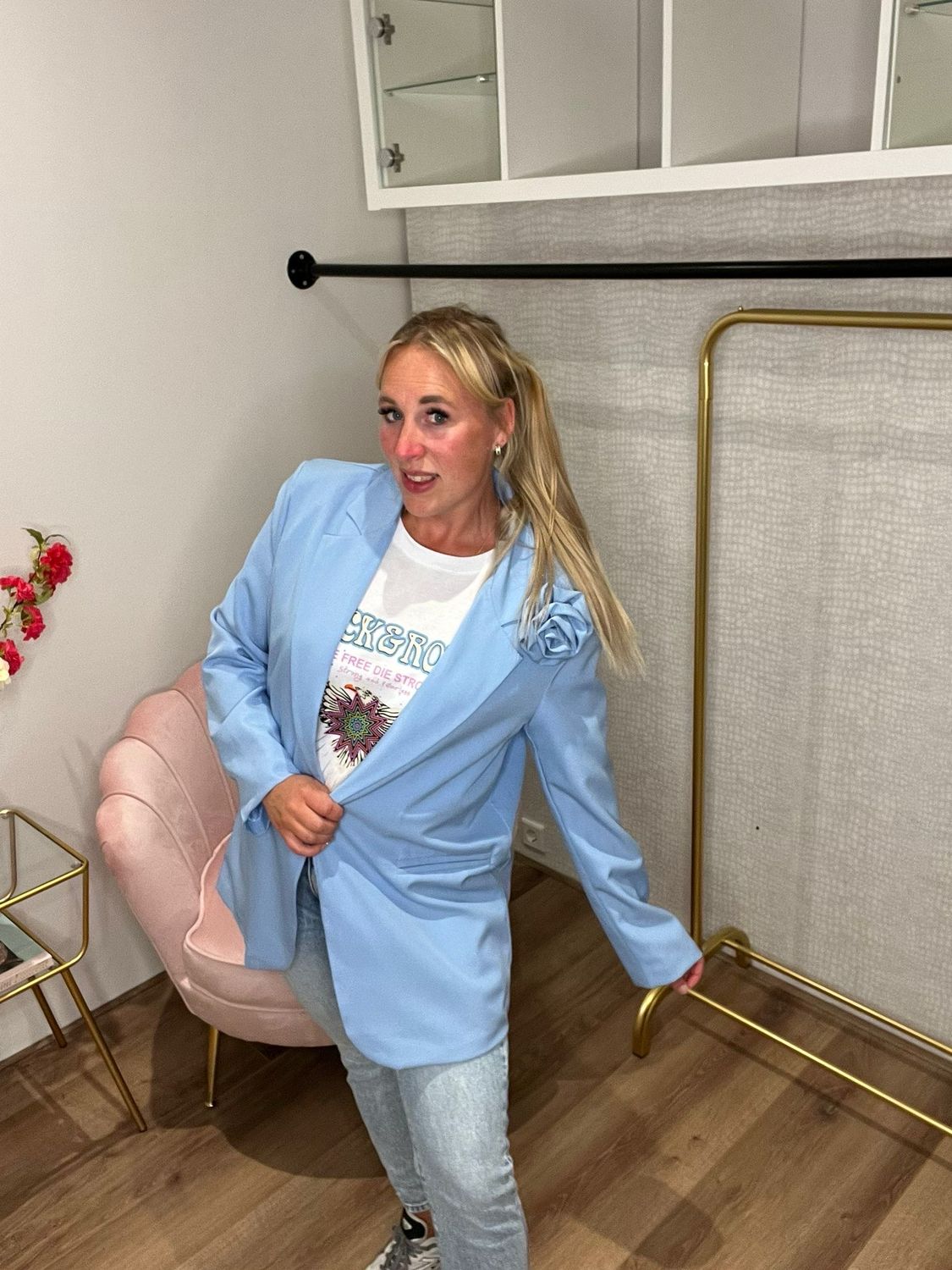 Oversizes blazer blauw