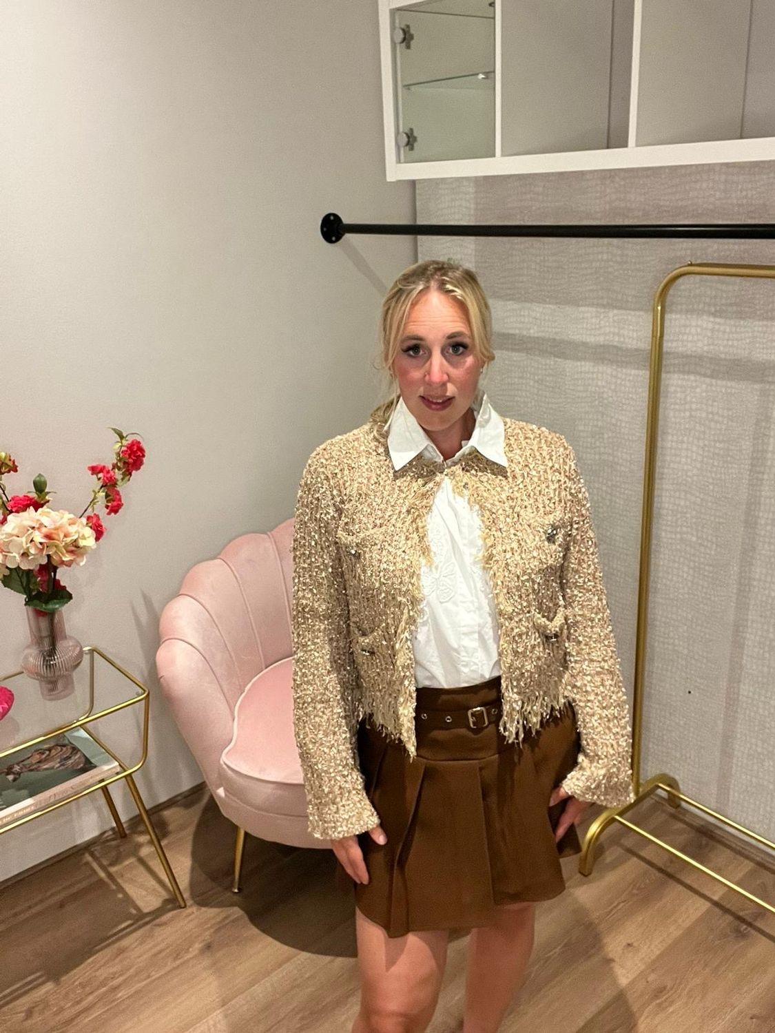 Gold fringle cardigan