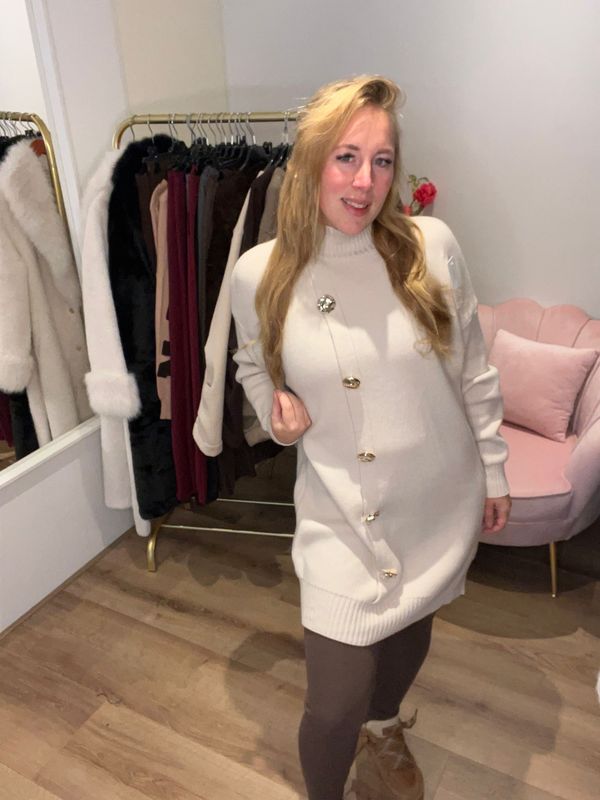 Oversized sweater dress - beige Oversized sweater dress - beige