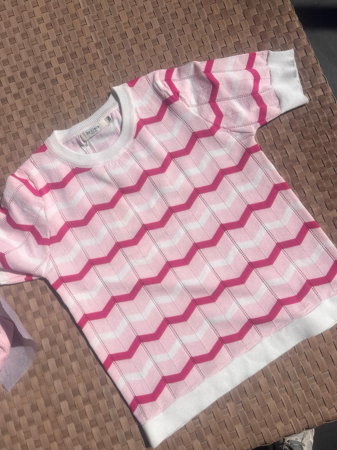 Zigzag shirt roze