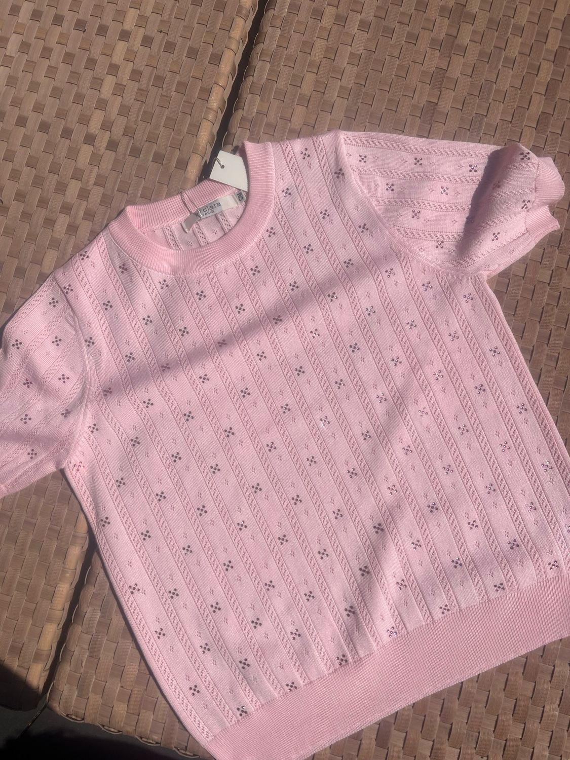 Rhinestone bloem roze