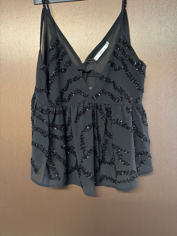 Black glitter top