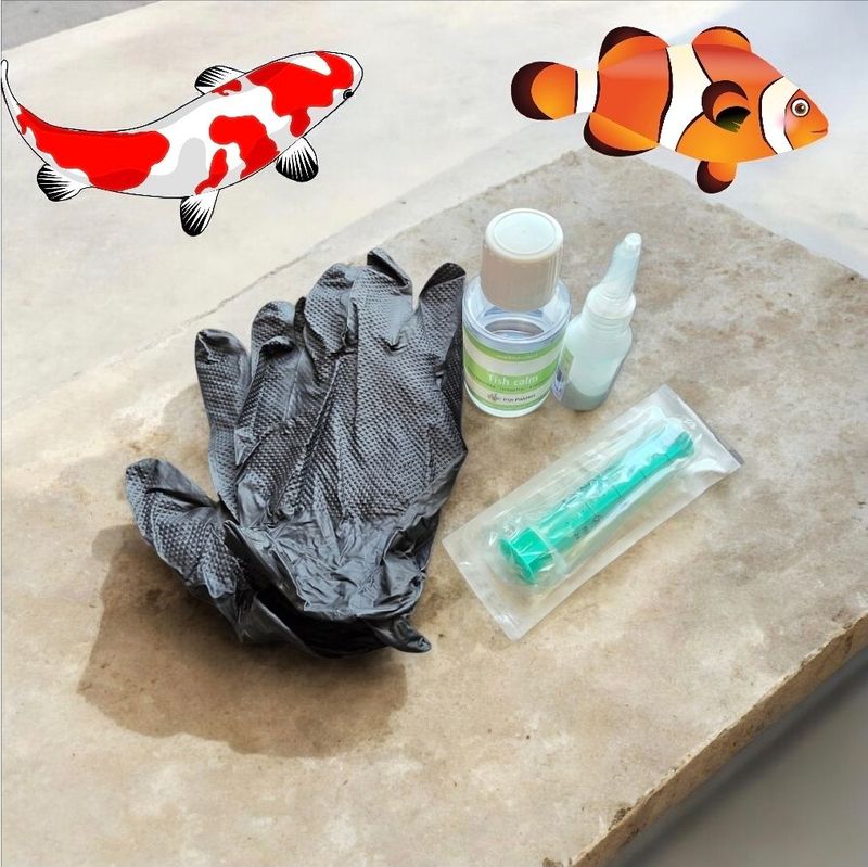 Fish Pharma Wundset, Beruhigungsmittel 100 ml + Spritze + Handschuhe + Wundverband