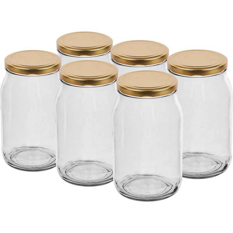 Potten 900ml met deksel 6 stuks