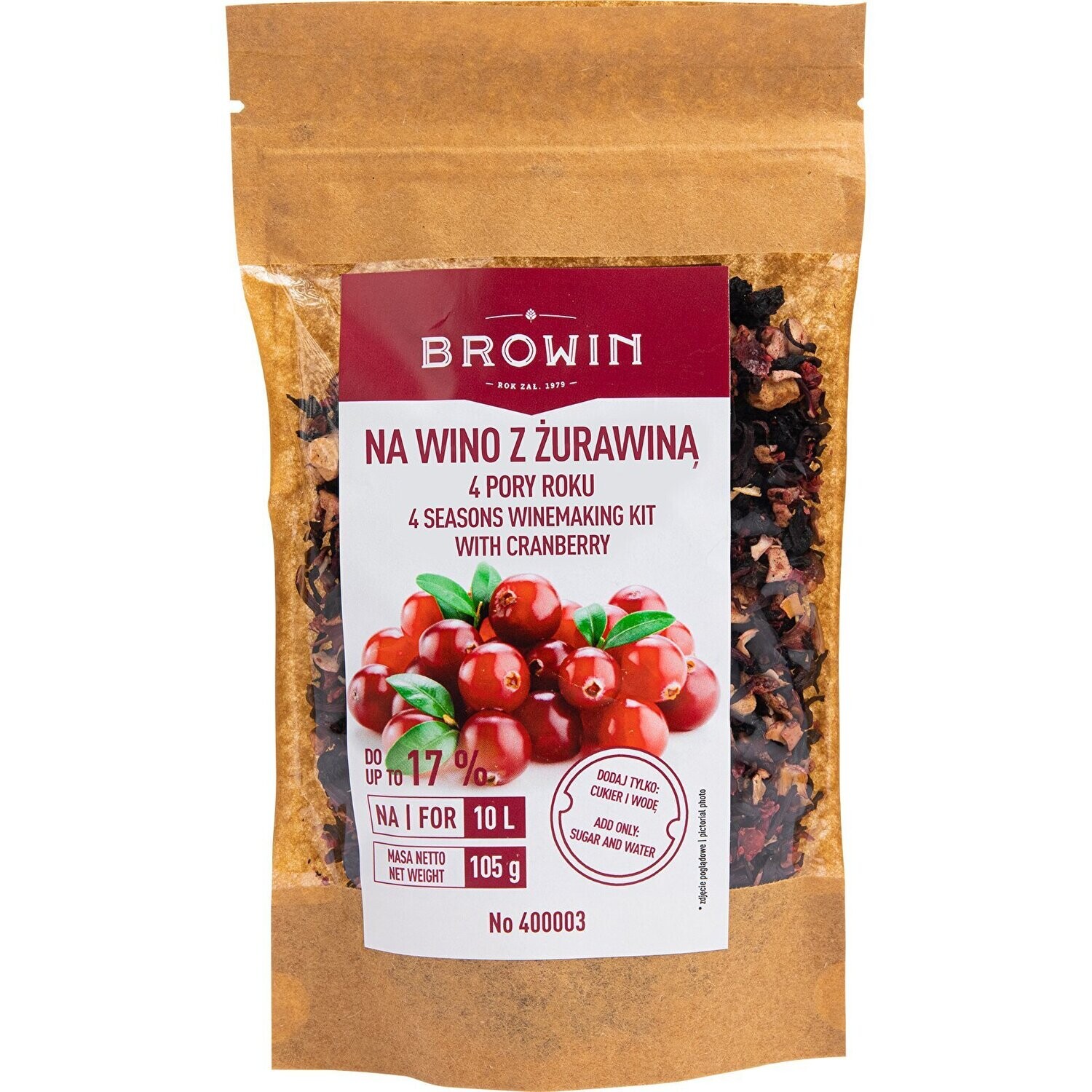 Wijnpakket cranberry voor 10L
