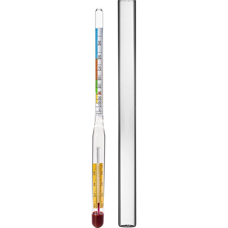 Alcoholmeter met thermometer